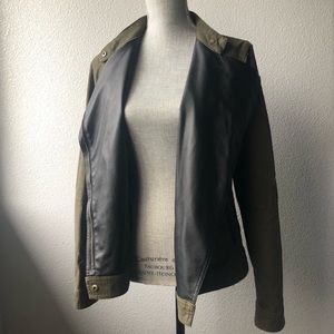 Marc Andrew NY Green & Black Faux Leather Jacket